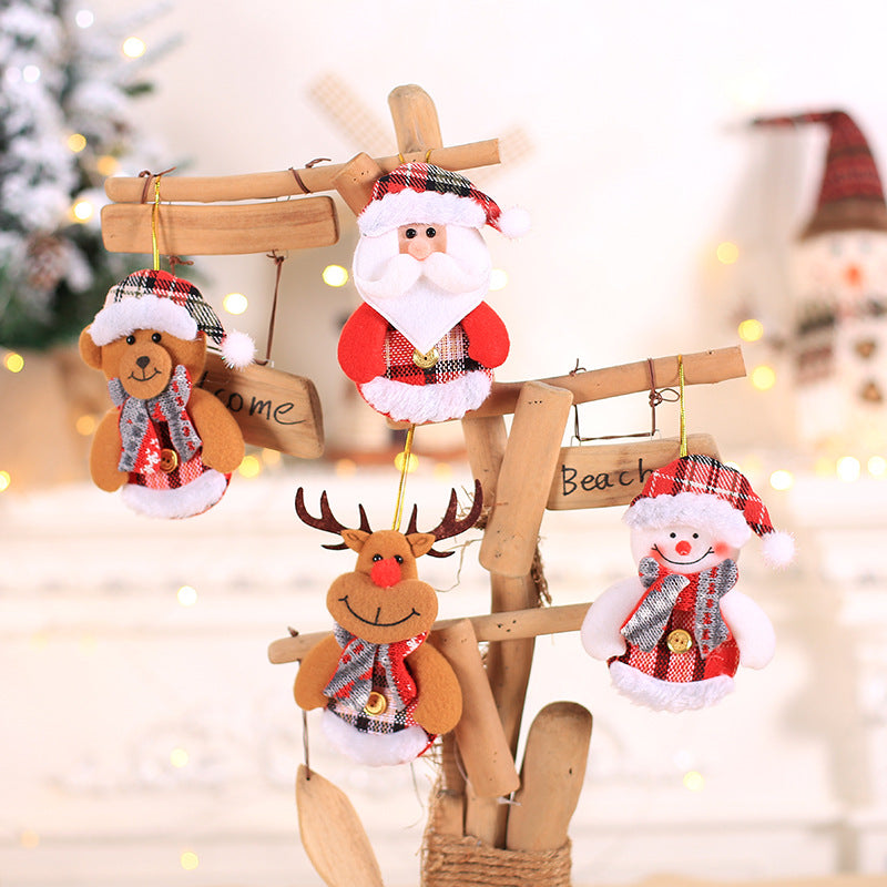 Wholesale Christmas Decoration Pendants Mini Dolls Three-dimensional Fabric Dolls